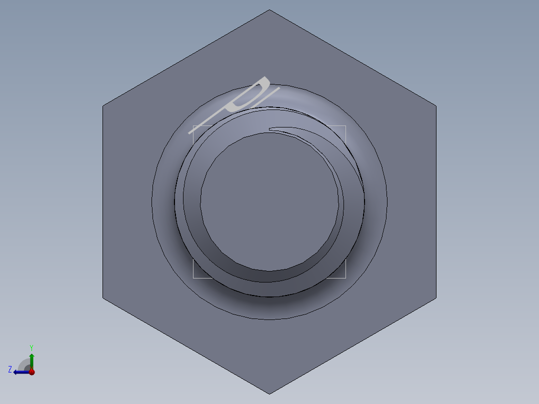 UNC 六角螺栓-Hex Bolt 0.250-20 x 1.250.SLDPRT右视图