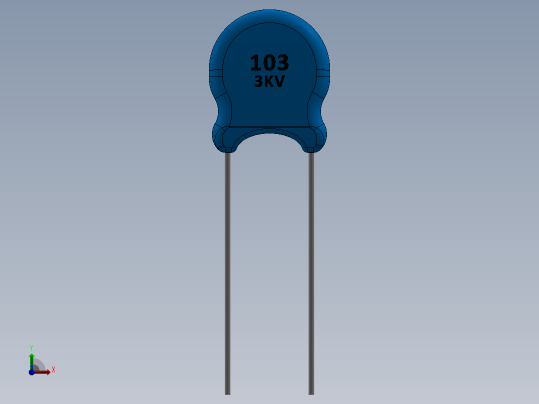电容器 二极管 电阻器-Capacitor Ceramic 103 3KV 10000pF前视图