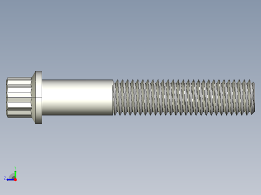 1_4in-28法兰头螺钉-1-4in-28 1.5long 12-point screws.IGS右视缩略图