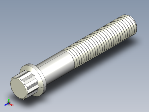 1_4in-28法兰头螺钉-1-4in-28 1.5long 12-point screws.IGS正等轴测缩略图