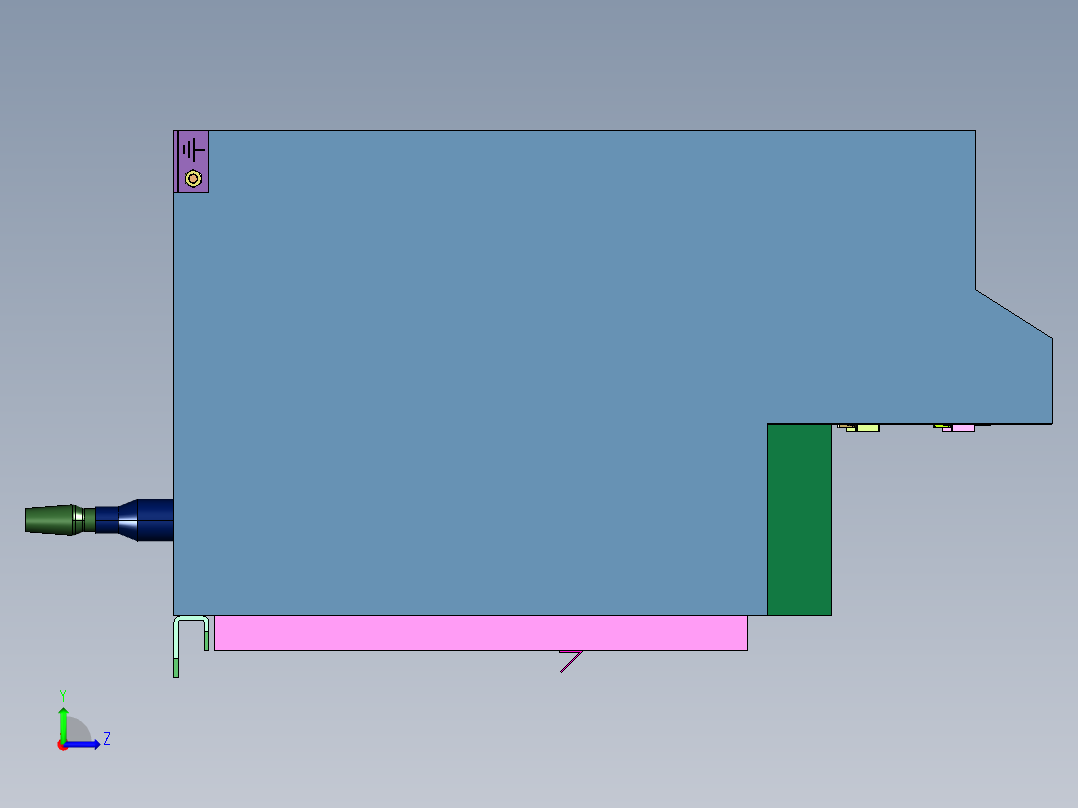 高压交流全封闭气体绝缘环网柜左视图