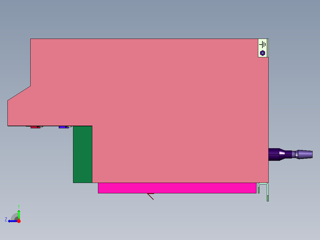 高压交流全封闭气体绝缘环网柜右视图