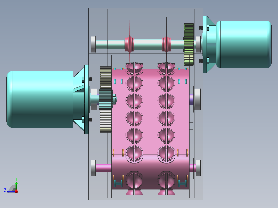 板栗切口机三维右视图