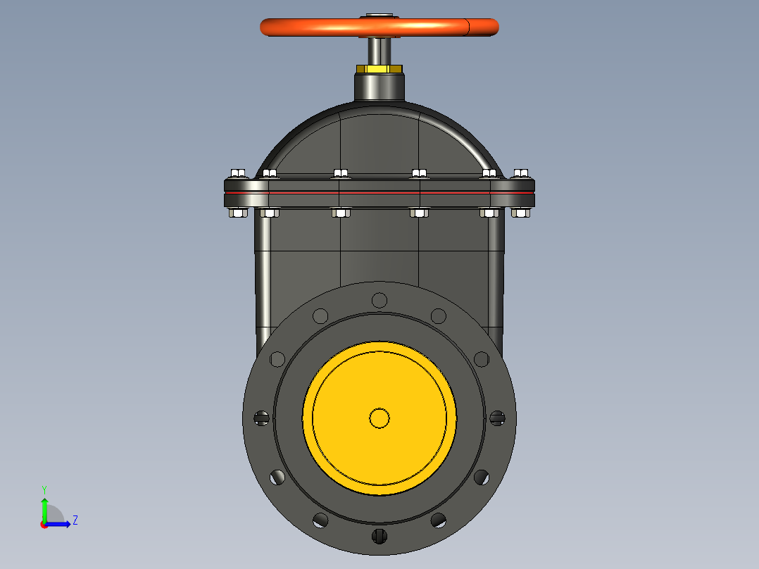 不锈钢闸阀8左视图