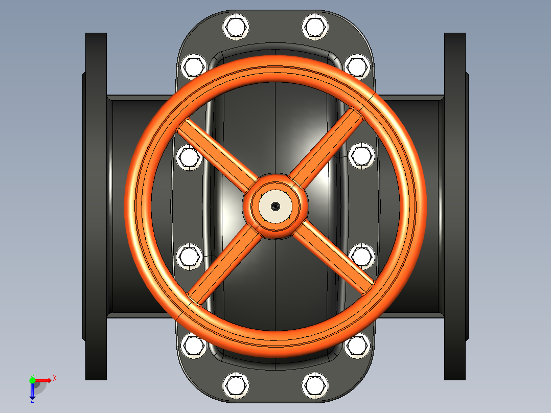 不锈钢闸阀8俯视图