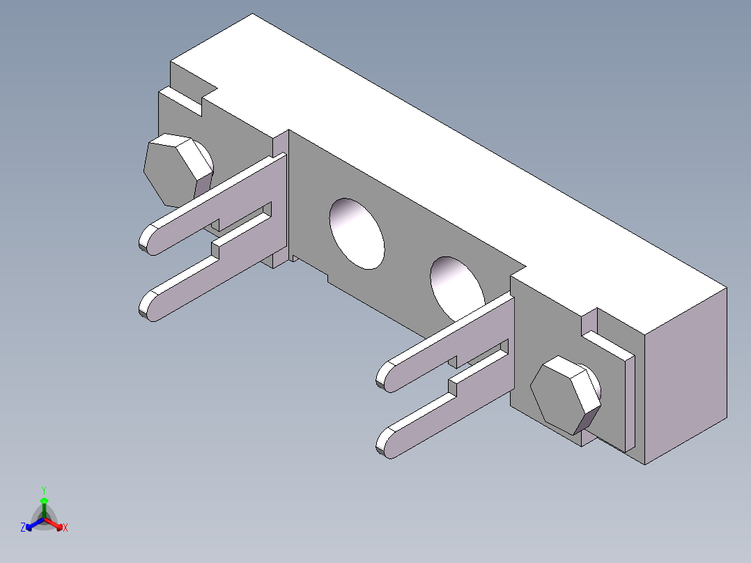 熔断器座 STR12-00D正等轴测图