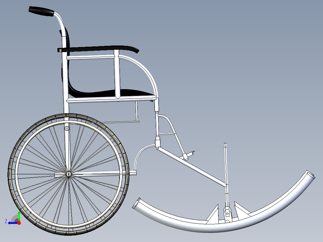 B3003380-爬楼梯轮椅右视图