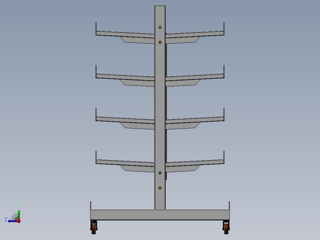 货架、商场衣服架右视图