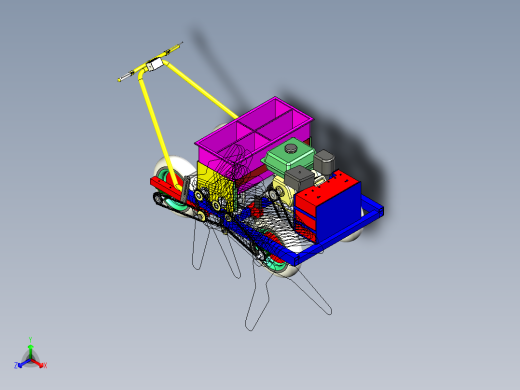 保塔播种机结构3D模型