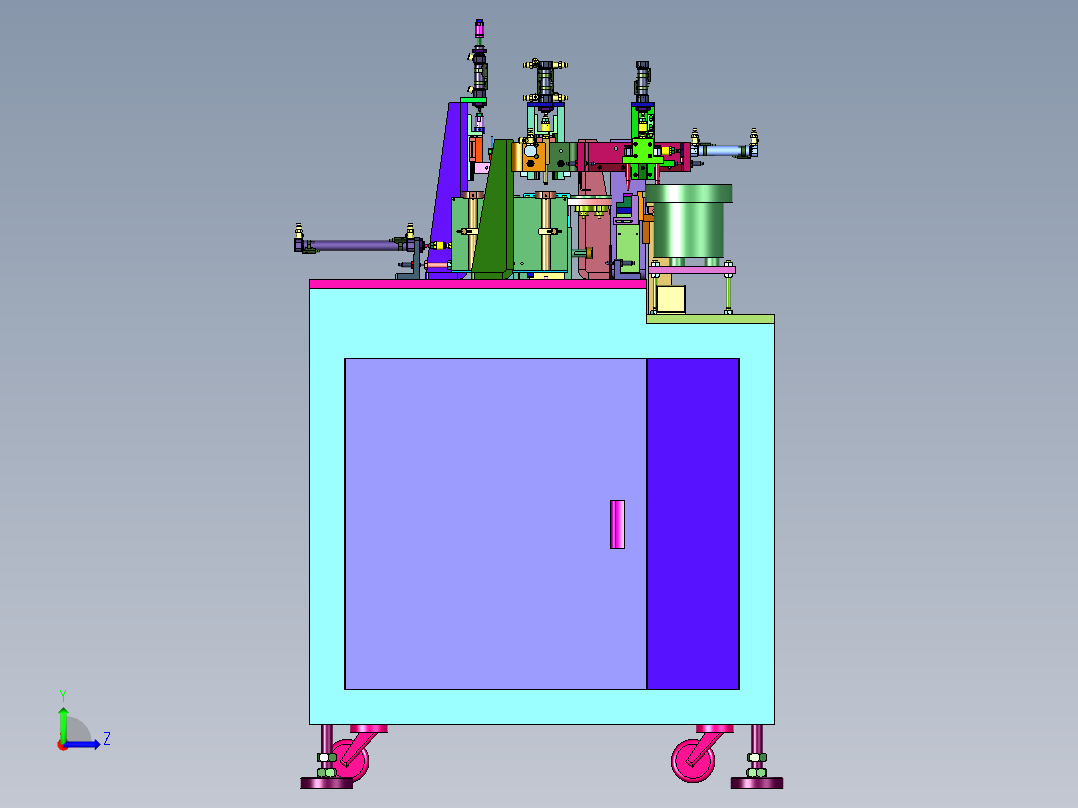 膜片的自动点焊装置左视图