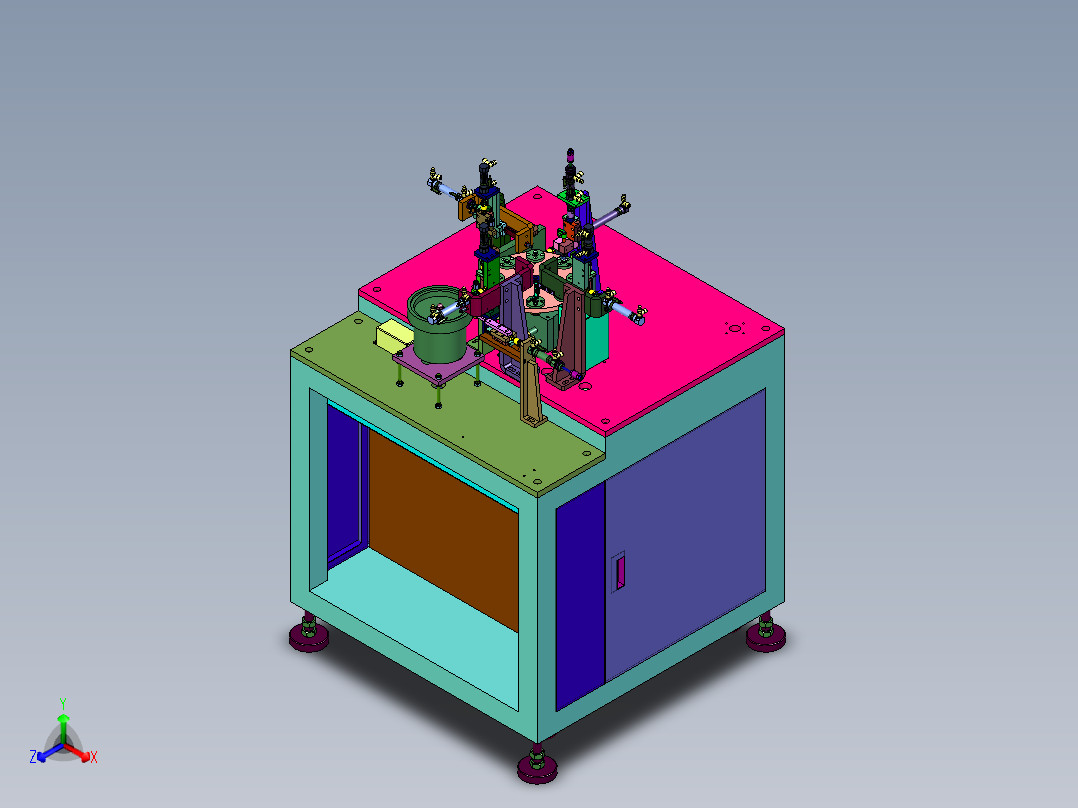 膜片的自动点焊装置正等轴测图