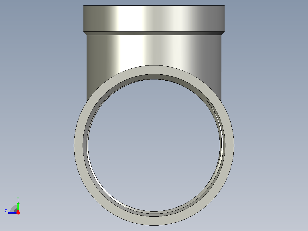螺纹管三通-异径 DN40-DN32右视图