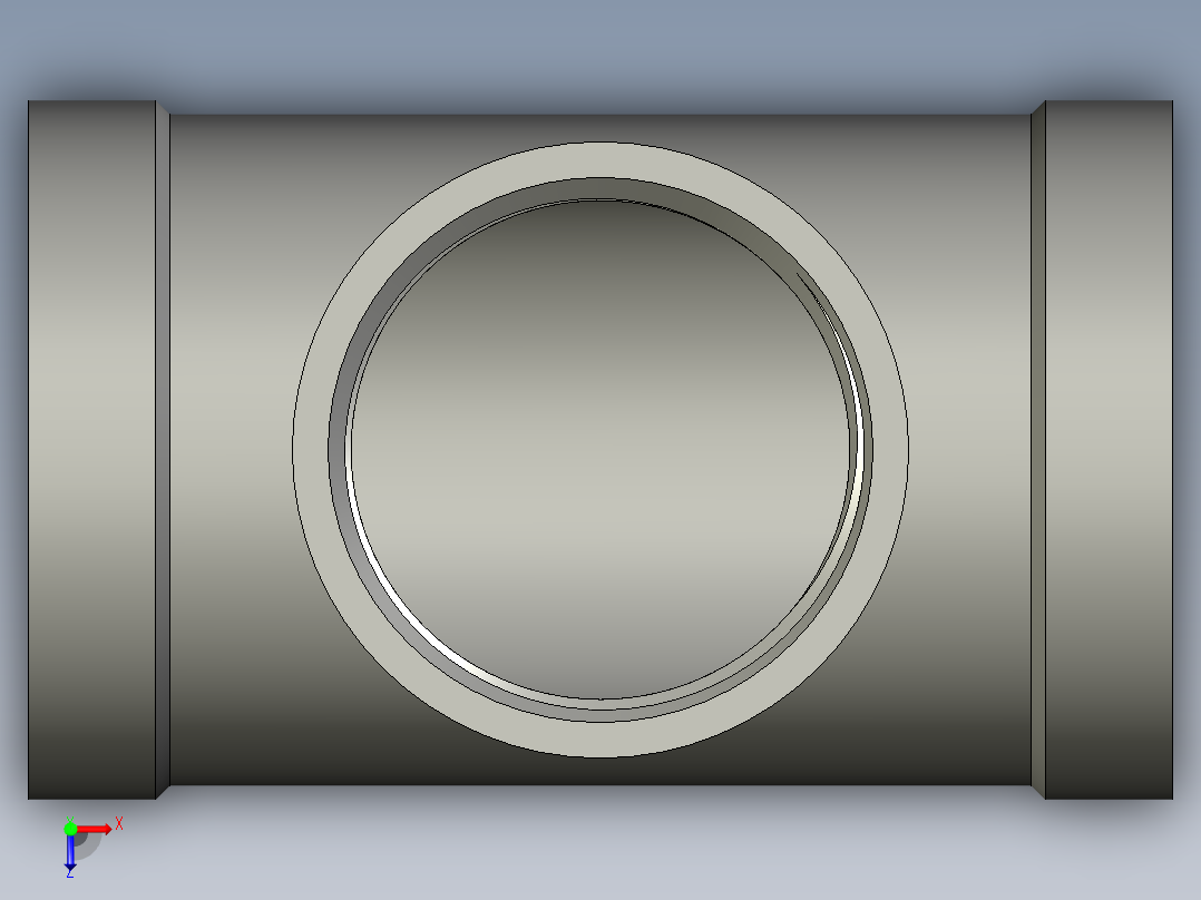 螺纹管三通-异径 DN40-DN32俯视图