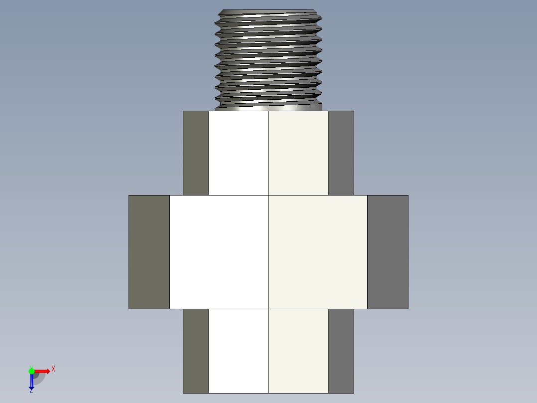 螺纹管活接-等径内外丝直通 DN8俯视图