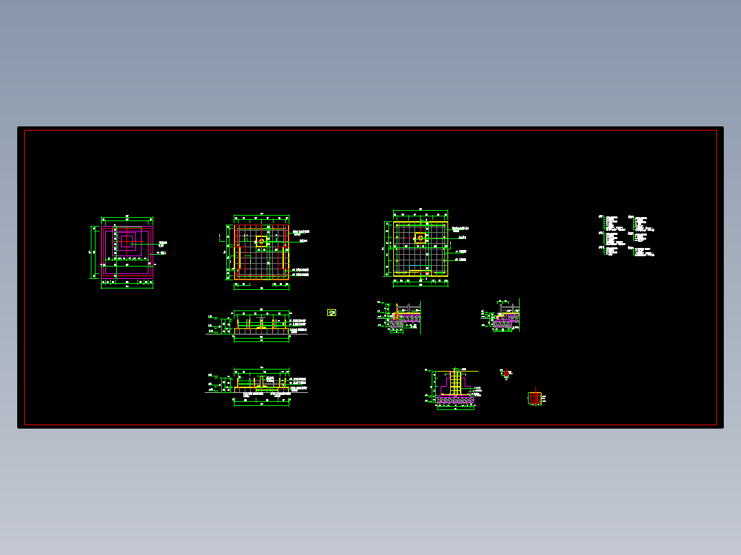 升旗台施工图(含结构) cad