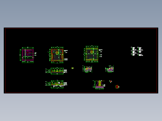 升旗台施工图(含结构) cad
