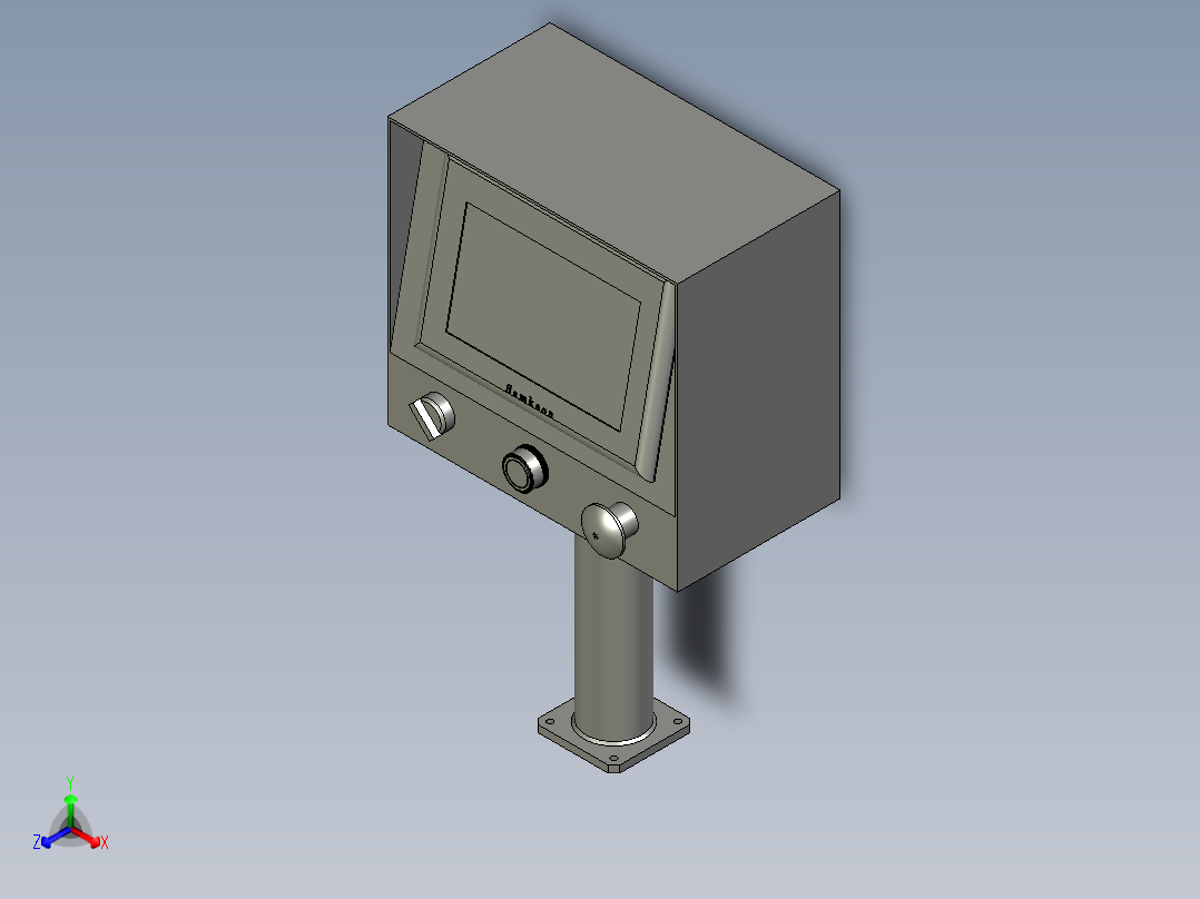 装配体-7寸人机控制箱正等轴测图