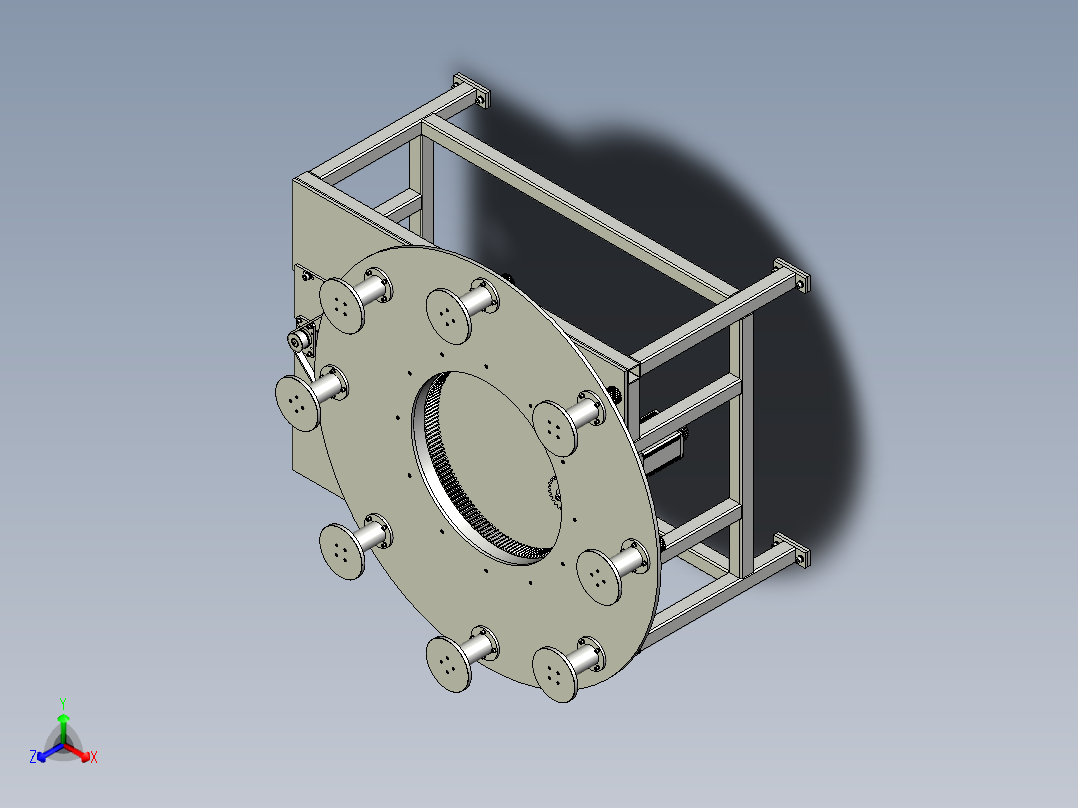 八工位到位自转装置主视图