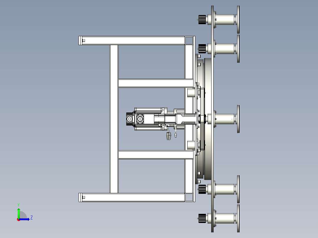 八工位到位自转装置左视图
