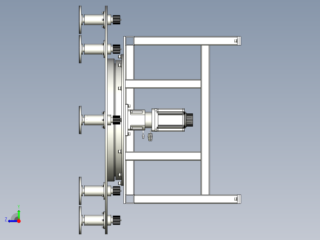 八工位到位自转装置右视图