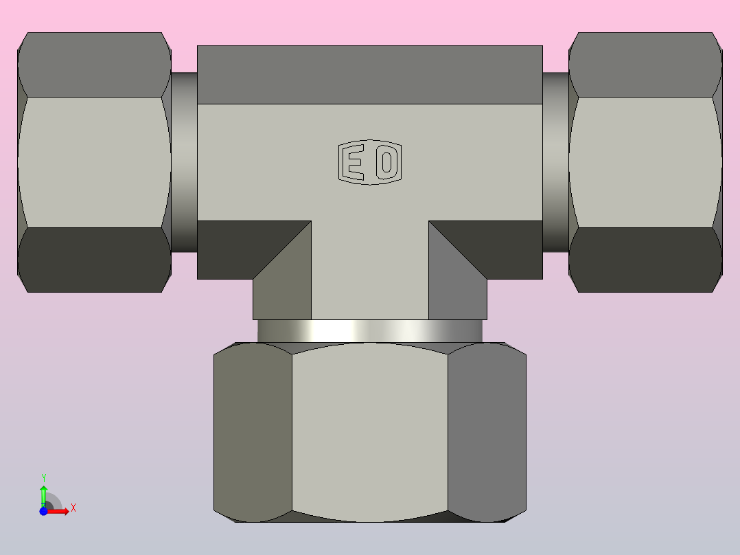 EO管接头三通异径管TR16 20 16S71.stp前视图