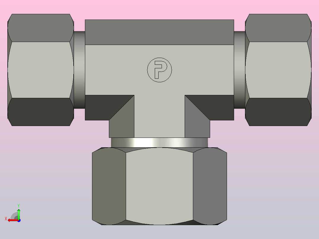 EO管接头三通异径管TR16 20 16S71.stp后视图
