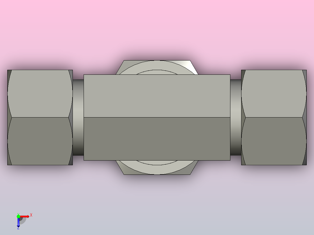 EO管接头三通异径管TR16 20 16S71.stp俯视图