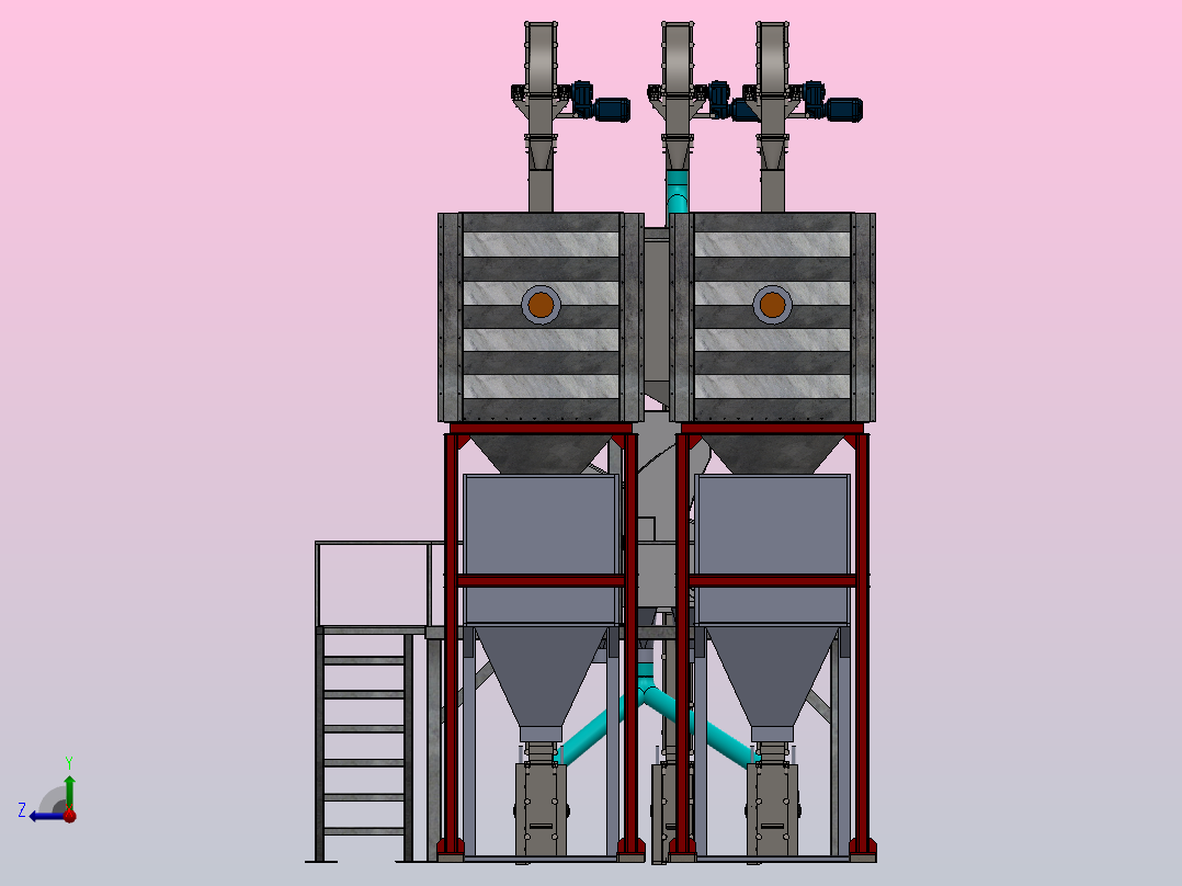 四滑道颜色分选生产线右视图