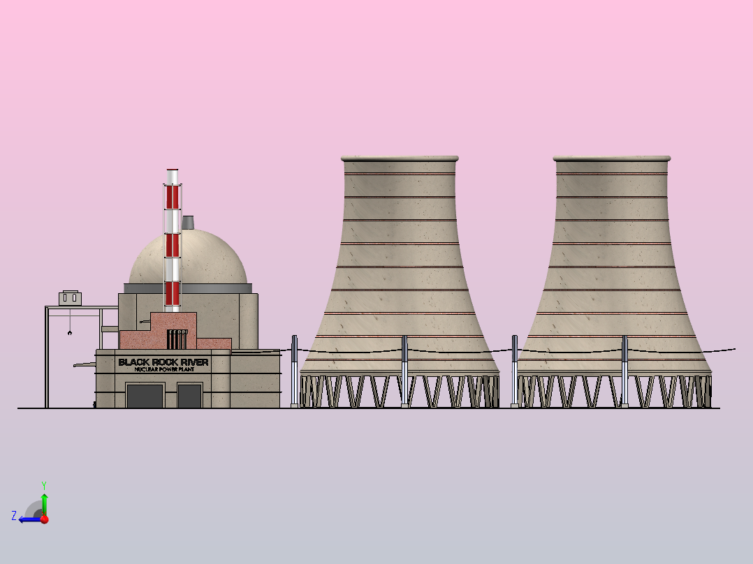 黑石河核电站右视图