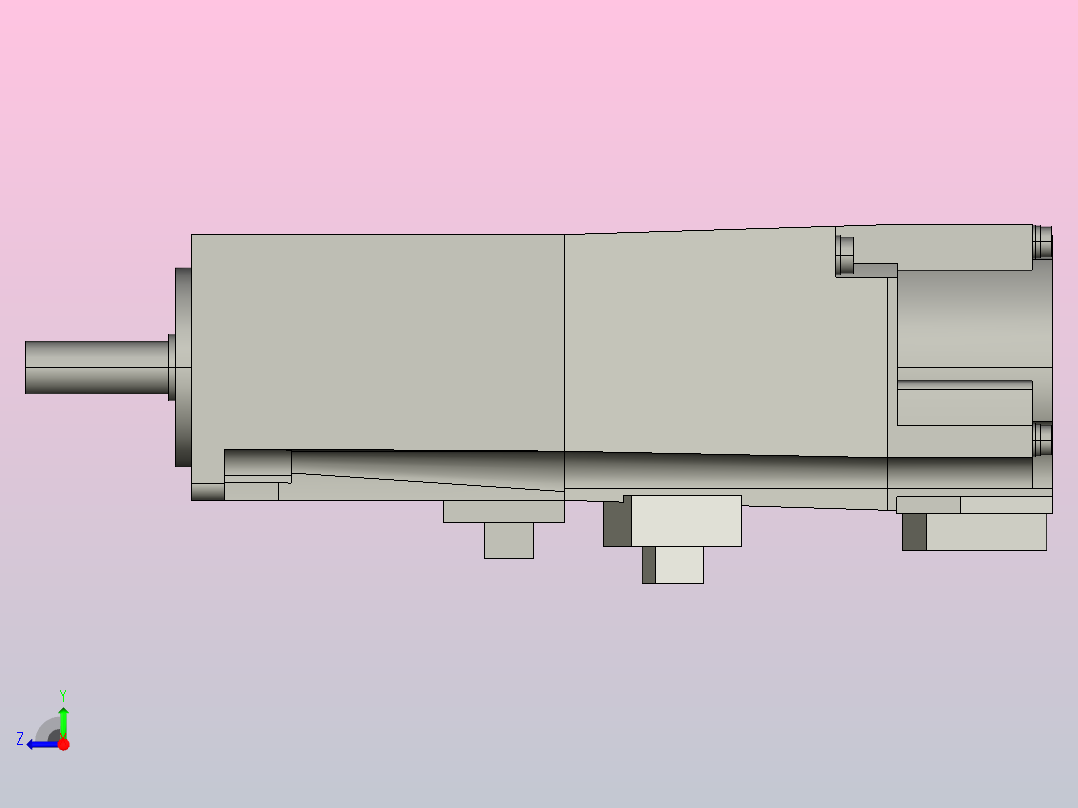 三菱100W伺服电机带刹车hg-kn13bj_-s100右视图