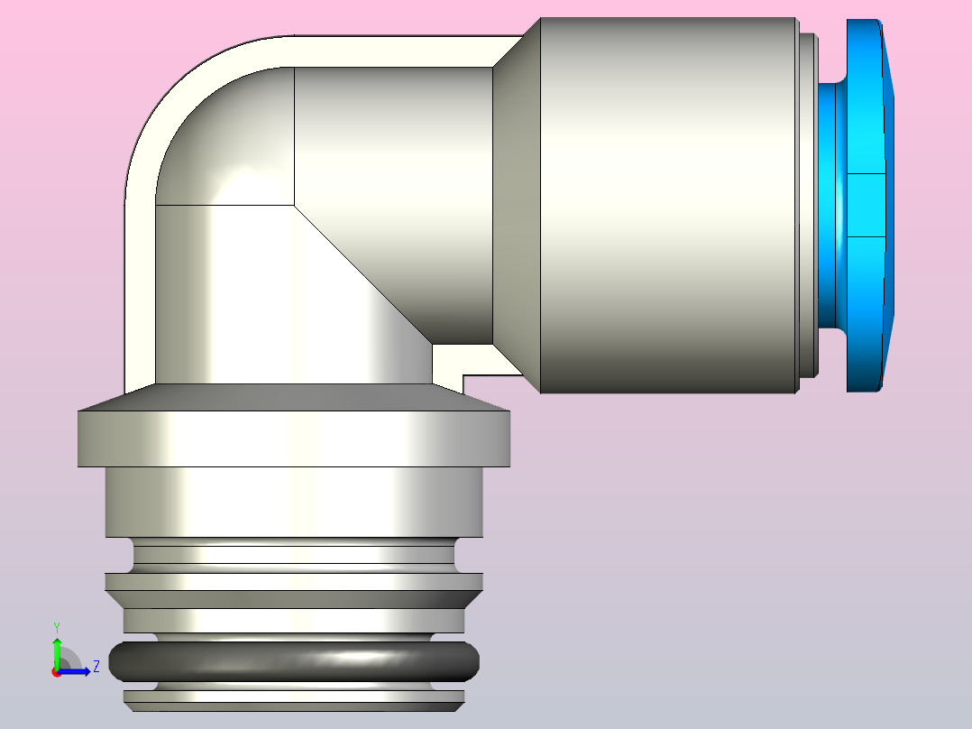 快插接头QSPLKG14-1_4-U左视图