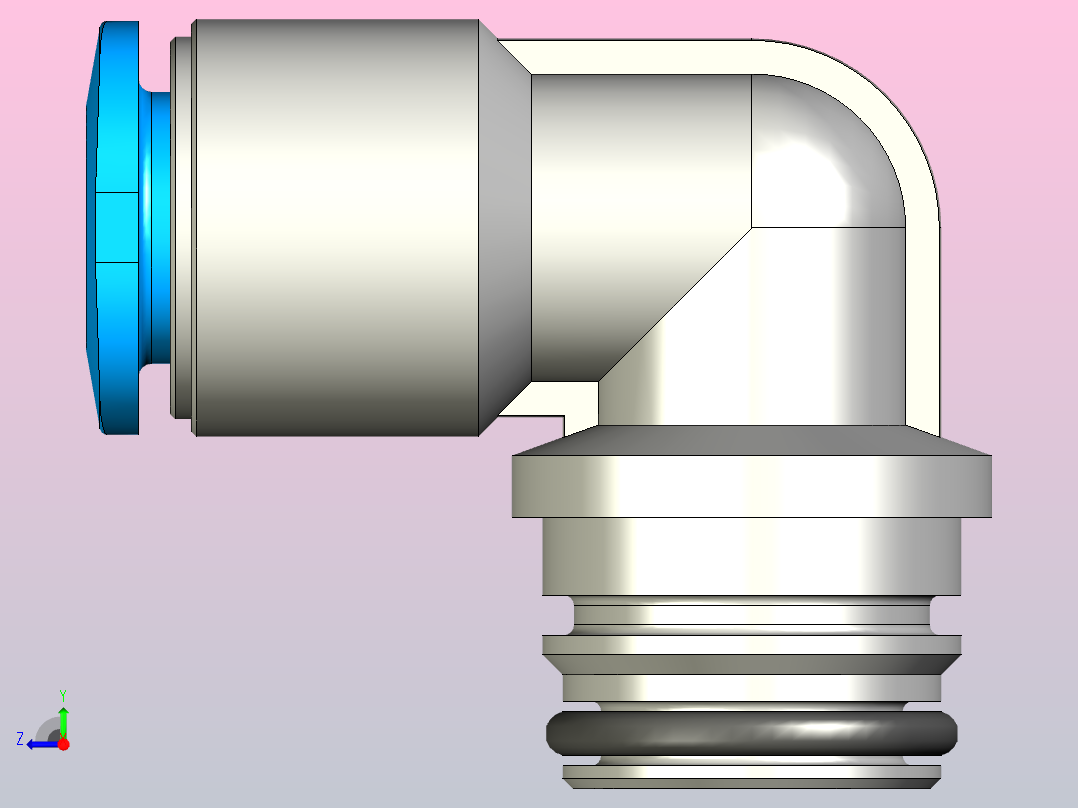 快插接头QSPLKG14-1_4-U右视图