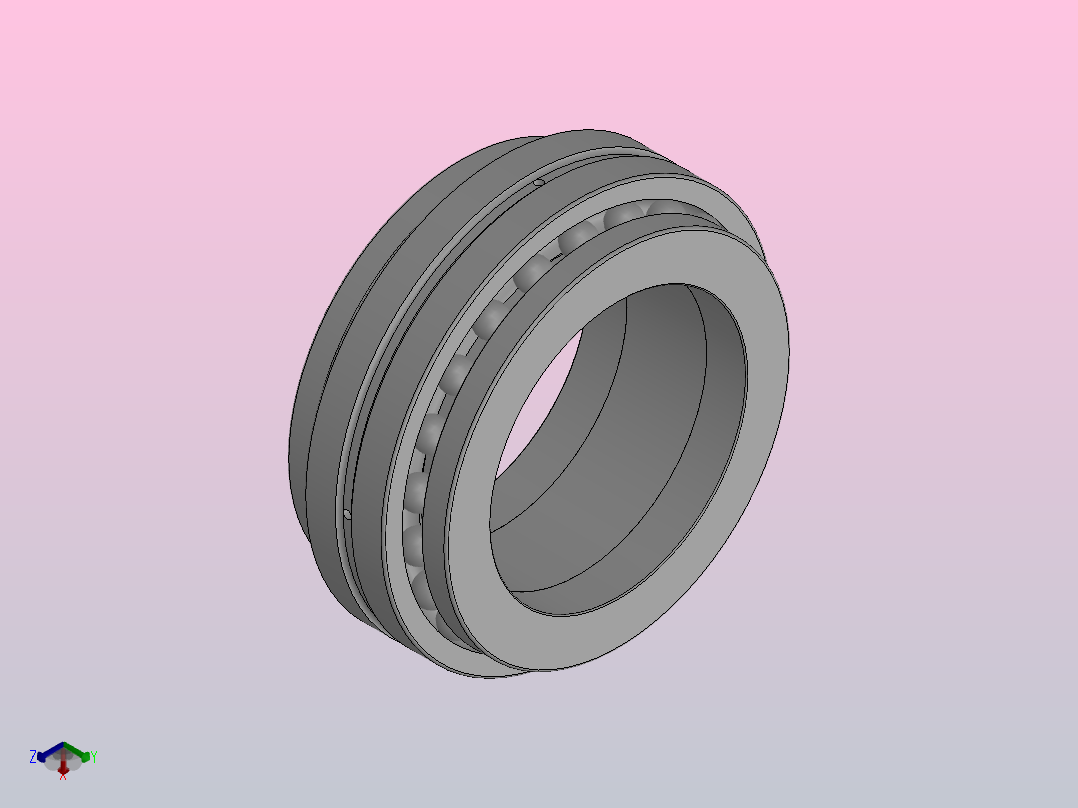 机床主轴用双向推力角接触球轴承_234468正等轴测图