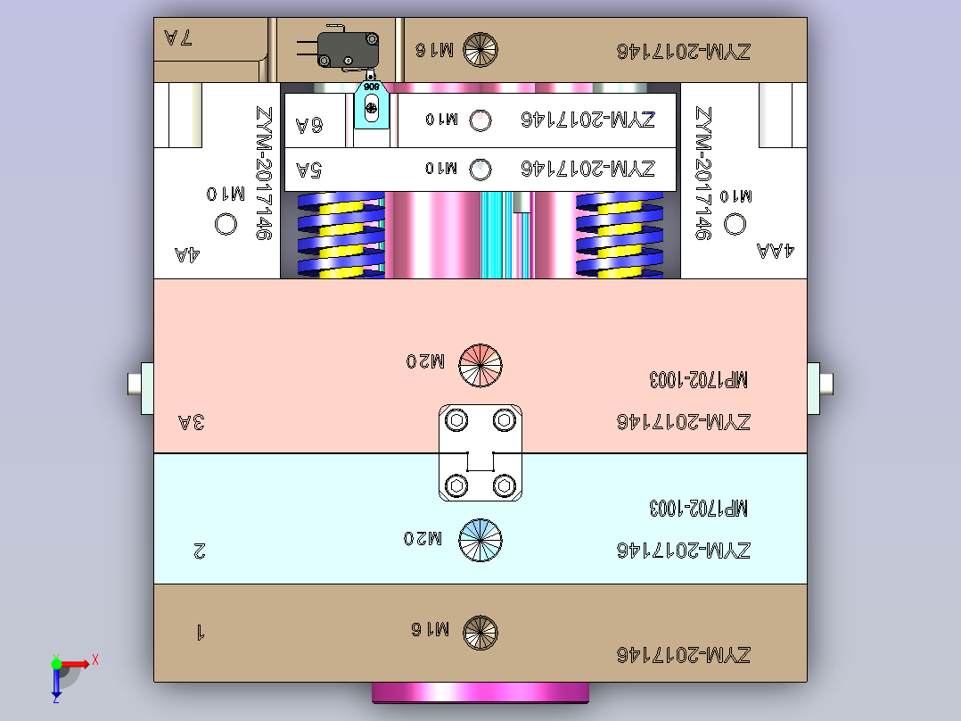 齿轮盖注塑模具俯视图