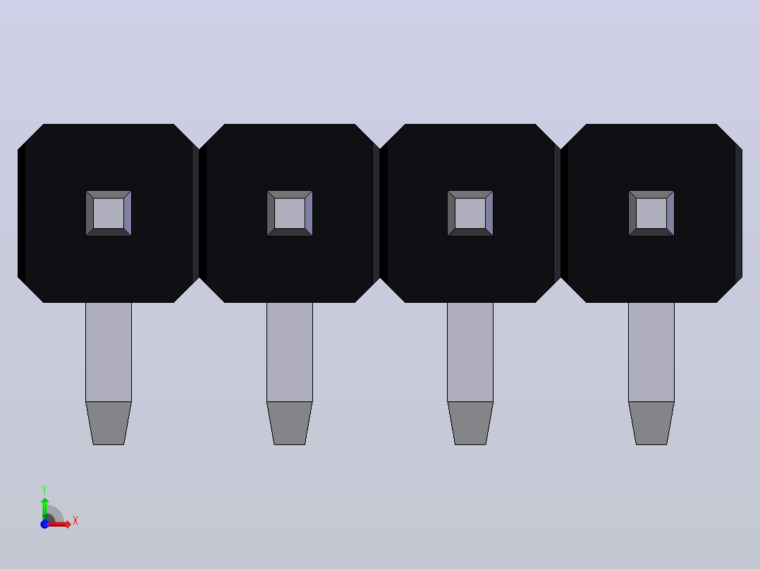 电子器件Header 2_54 Horizontal 4x前视图
