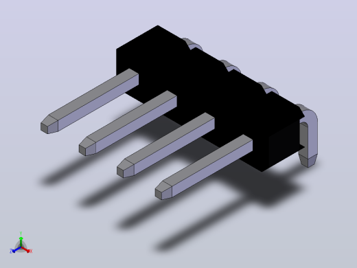 电子器件Header 2_54 Horizontal 4x正等轴测缩略图