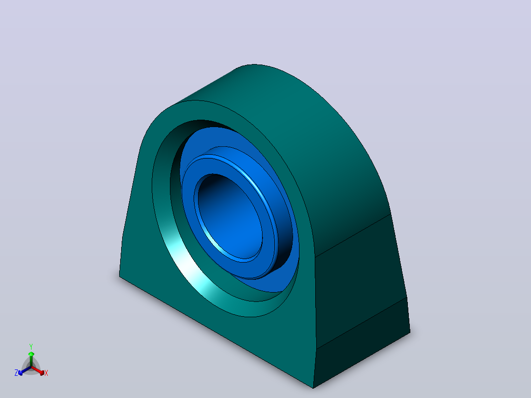轴承座User Library-Bearing Tapped Pillow Block_正等轴测图