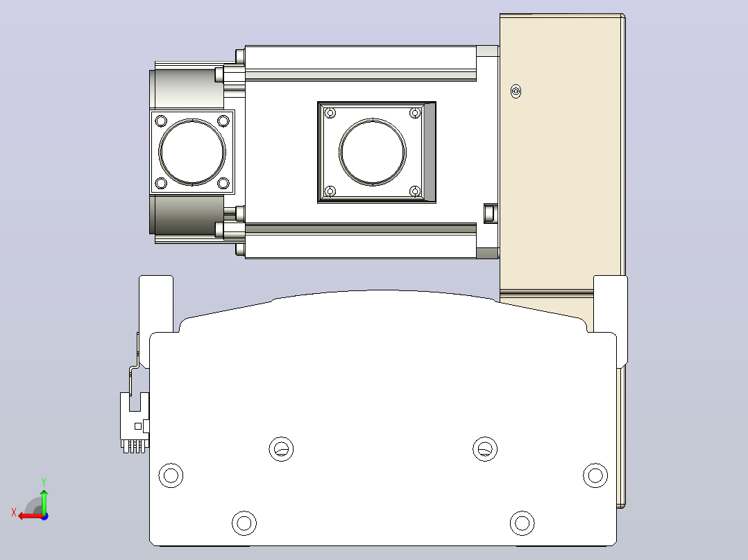 皮带直线轴半封闭可选导轨TPA-HNB-220D-176-L950-LU-C-P1K-N3后视图