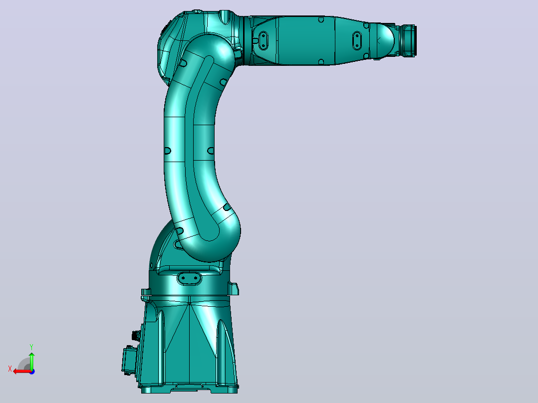 6轴关节型工业机器人模型3D图纸 STP IGS格式后视图