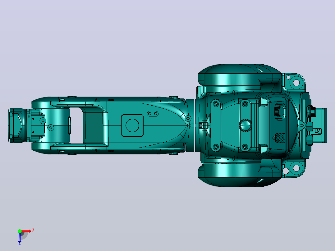 6轴关节型工业机器人模型3D图纸 STP IGS格式俯视图