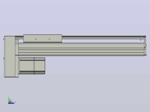 SYS14-250-BM-200W滚珠花健、支撑座、滚珠丝杠、交叉导轨、直线模组.STEP左视缩略图