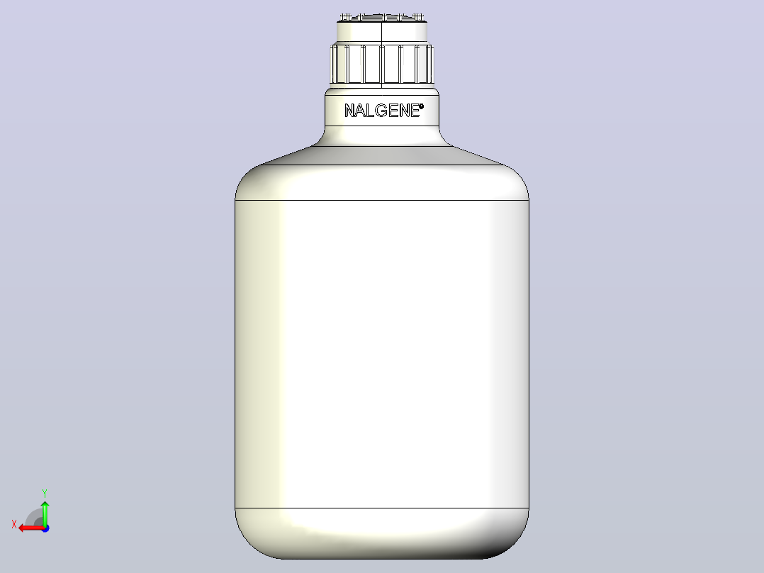 Nalgene实验室carboy 20l GL80，带或不带瓶盖实验室溶剂瓶后视图