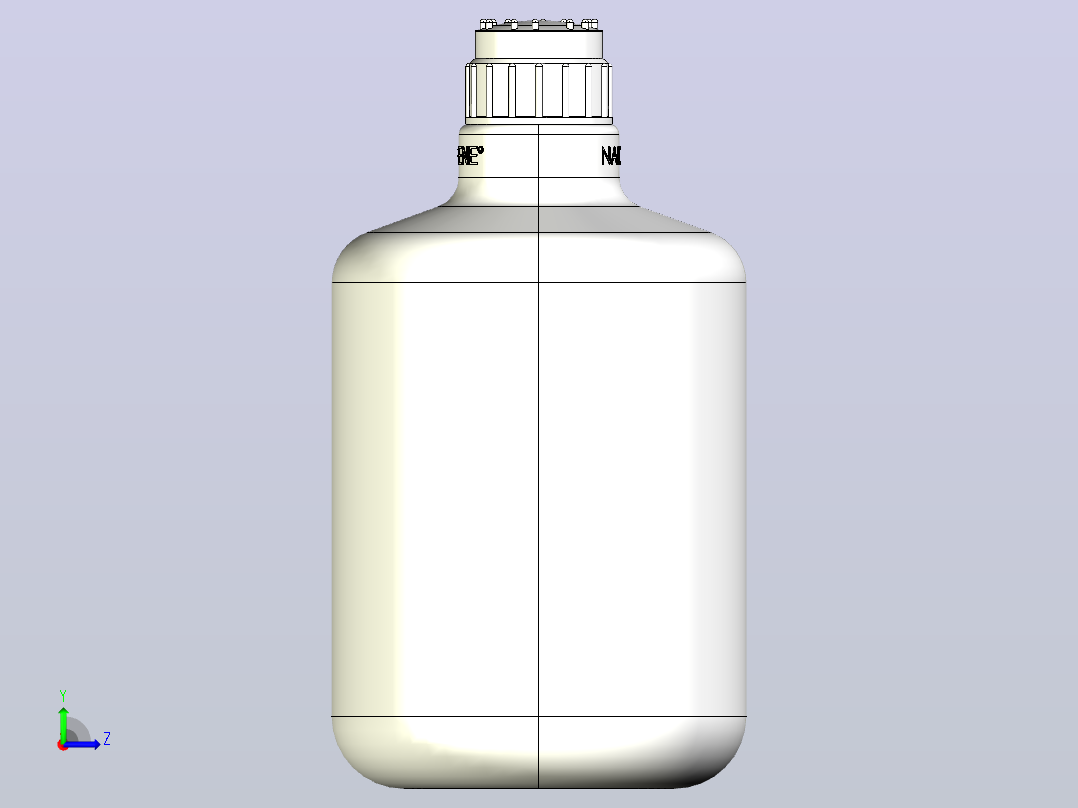 Nalgene实验室carboy 20l GL80，带或不带瓶盖实验室溶剂瓶左视图