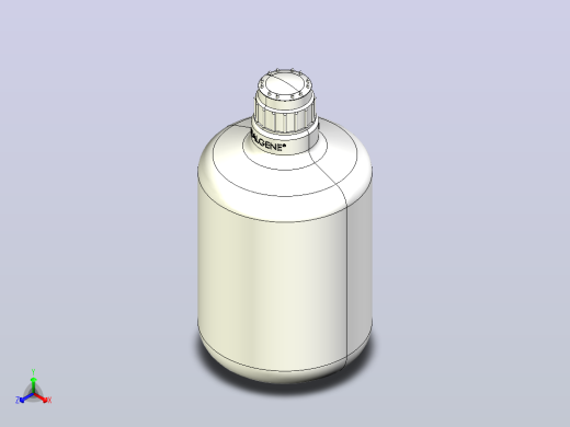 Nalgene实验室carboy 20l GL80，带或不带瓶盖实验室溶剂瓶正等轴测缩略图