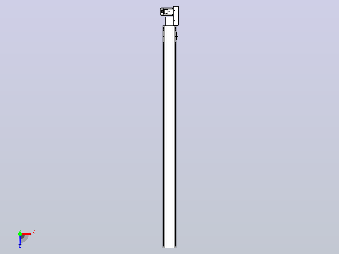 皮带直线轴半封闭可选导轨TPA-HNB-105D-90-L1500-ML-C-P20-N3俯视图