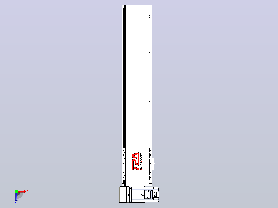 皮带直线轴半封闭可选导轨TPA-HNB-120D-110-L500-LU-C-P40-N3俯视图