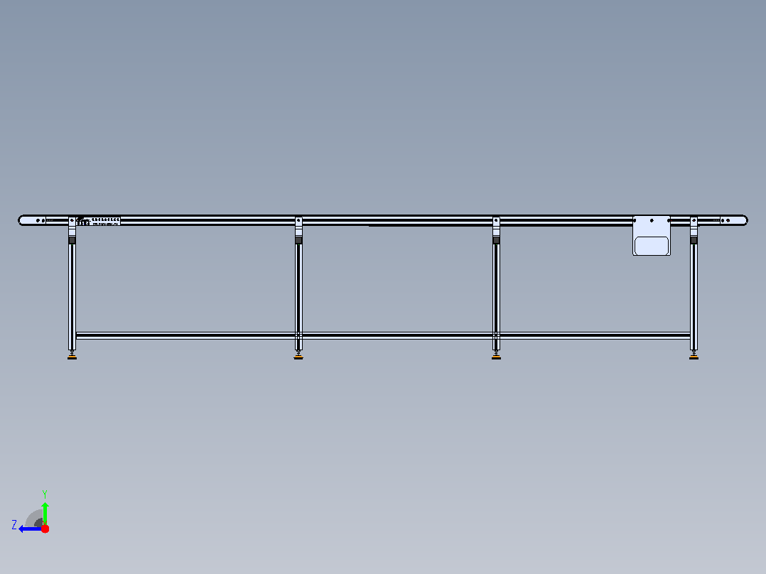 L×W×H 4000×600×800 皮带线右视图