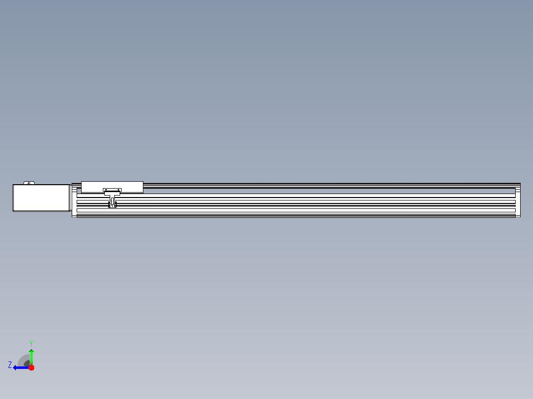 皮带直线轴半封闭可选导轨TPA-HNB-202D-140-L1100-MR-C-P75-N3右视图