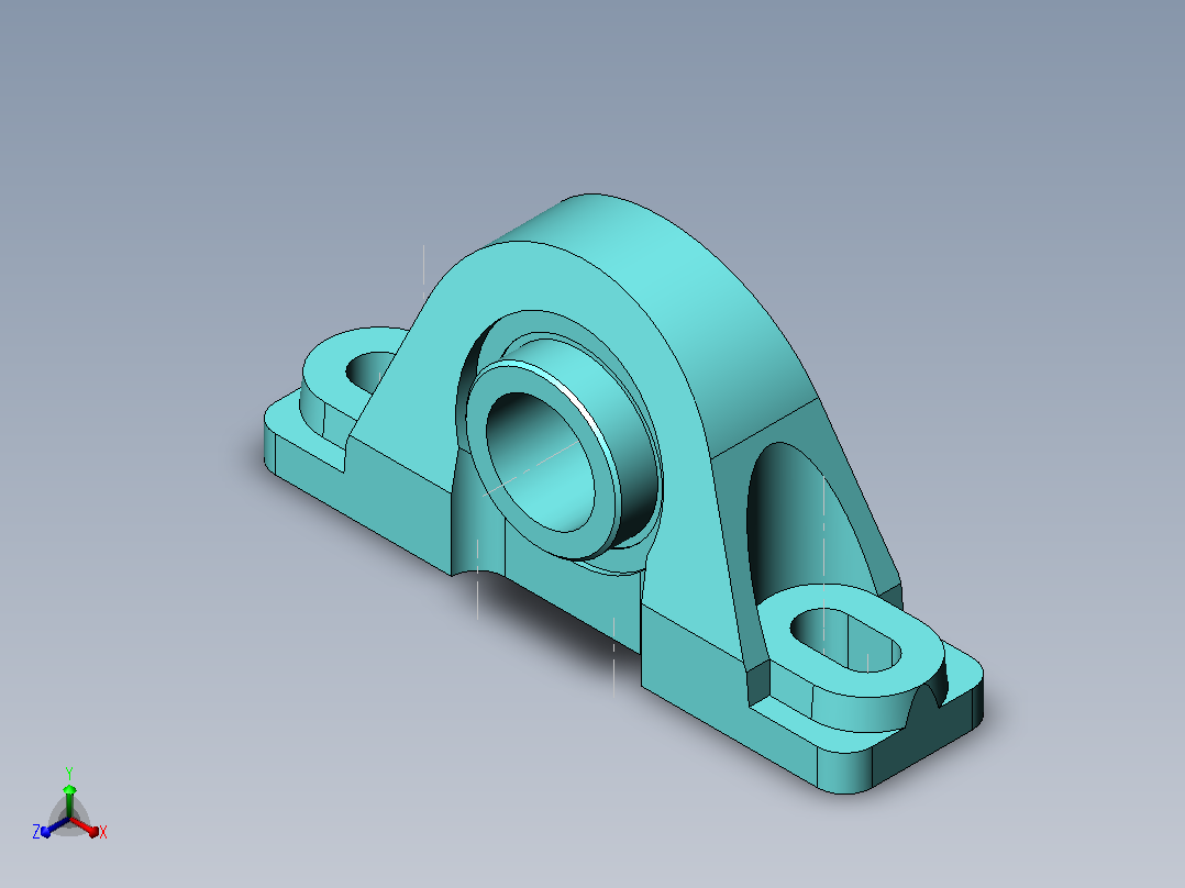 轴承座User Library-124132 Bearing 1_00 Pillow Block_正等轴测图