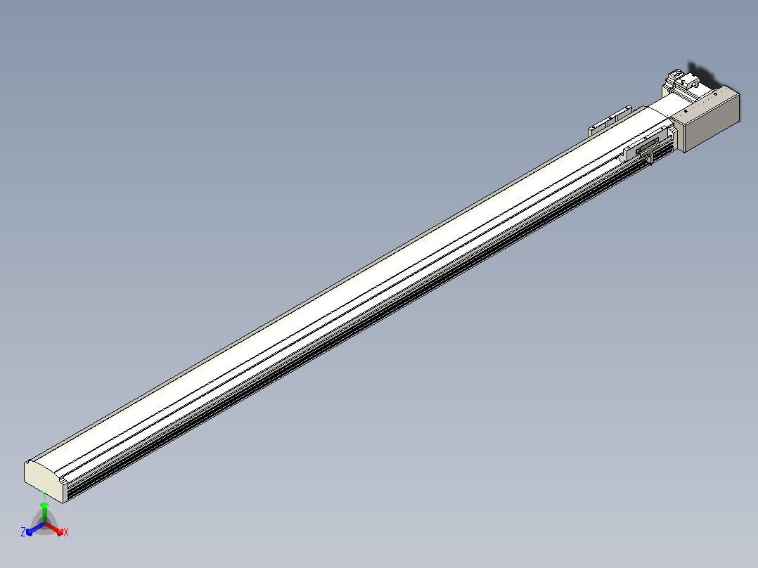 皮带直线轴半封闭可选导轨TPA-HNB-105D-90-L1450-ML-C-P20-N3正等轴测图